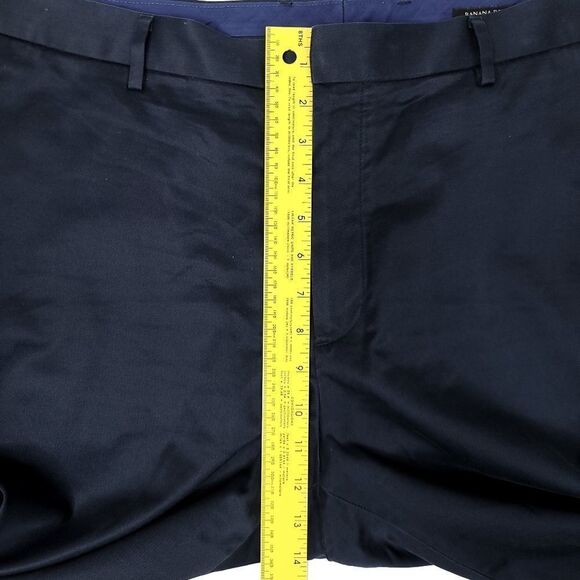 Banana Republic Non-Iron Tailored Slim Fit Dress Pants Mens 36x28 Navy 12" Rise - Picture 5 of 8
